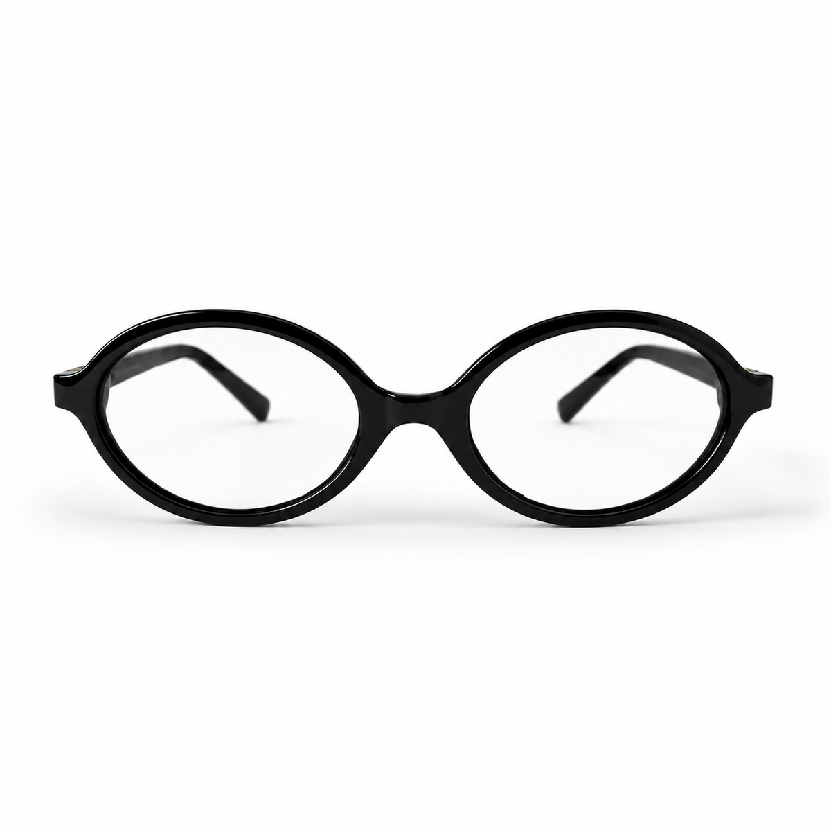 Miu Miu Black Oval Optical Eyeglasses with Gold Logo Detail