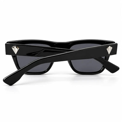 Prada Black Square Sunglasses with Silver Geometric Accents