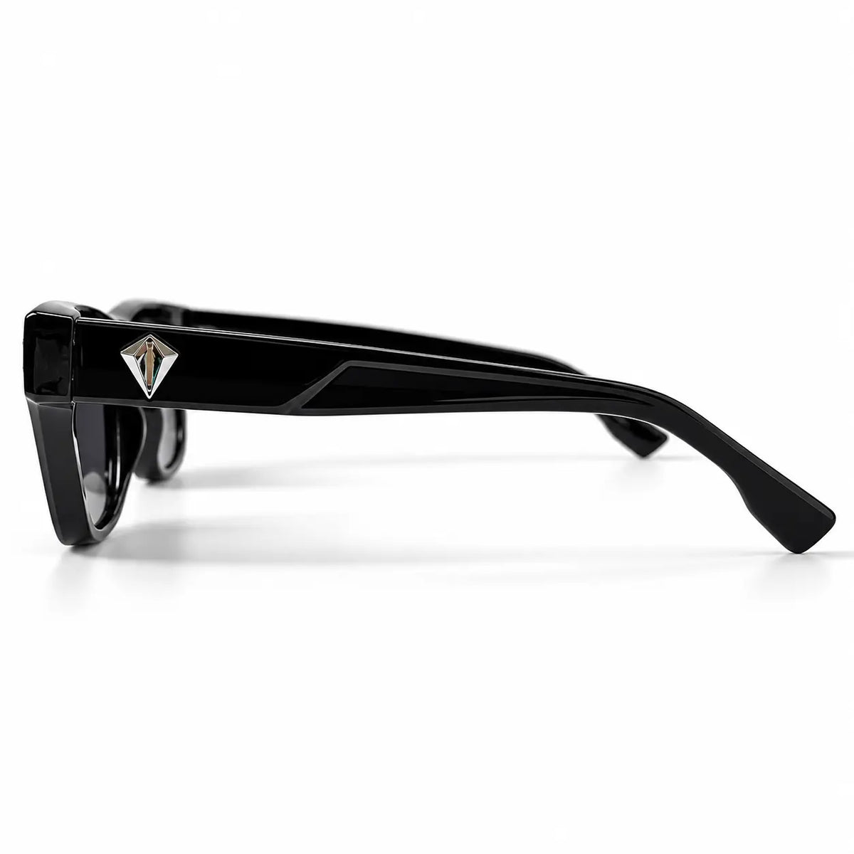 Prada Black Square Sunglasses with Silver Geometric Accents