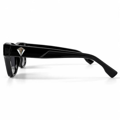 Prada Black Square Sunglasses with Silver Geometric Accents
