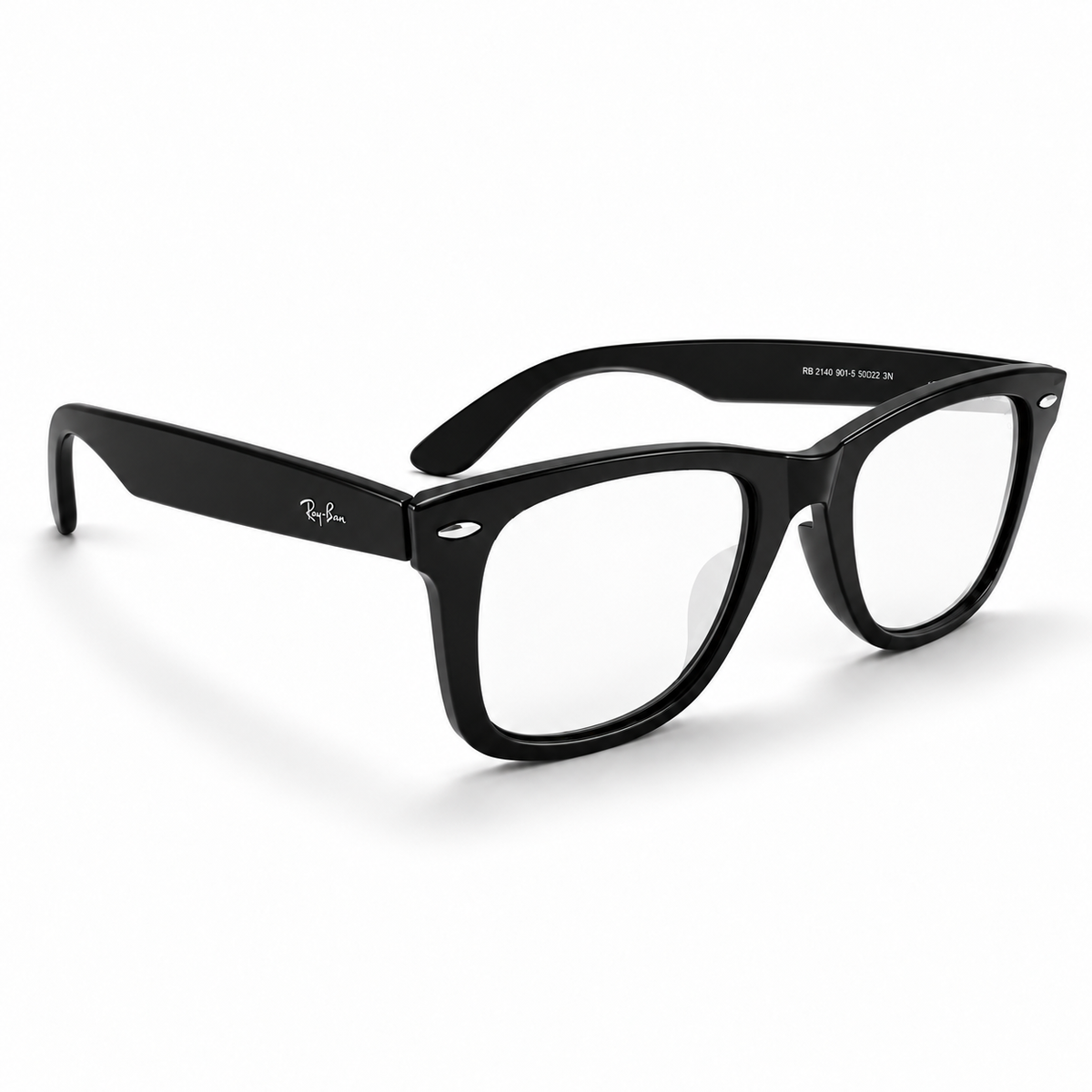 Ray-Ban RB2140 Black Square Optical Eyeglasses with Clear Lenses