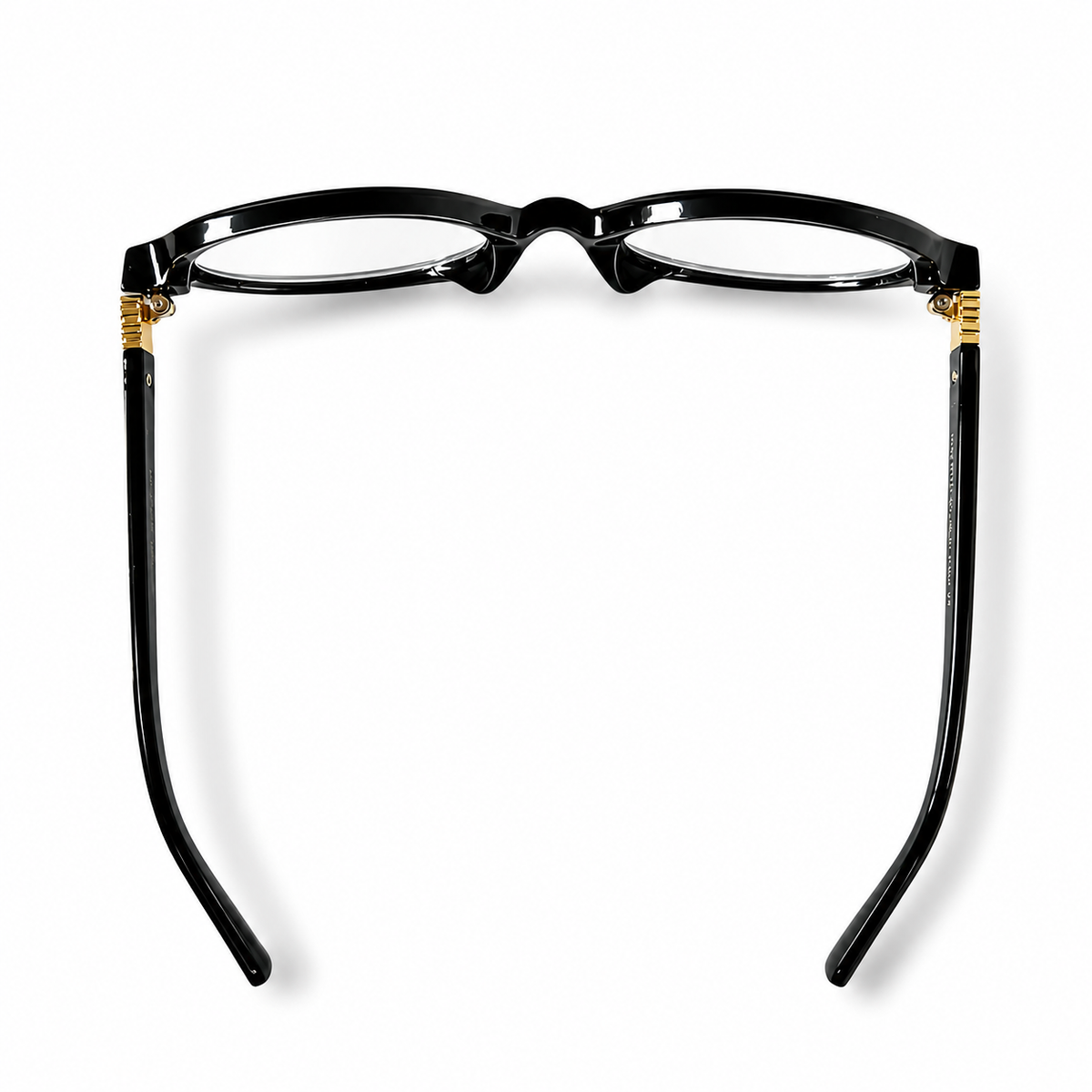 Miu Miu Black Oval Optical Eyeglasses with Gold Logo Detail