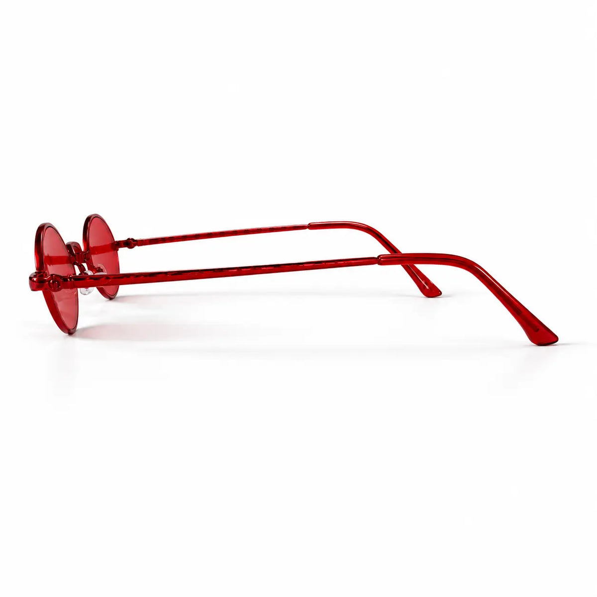 Retro Red Oval Sunglasses with Red Tinted Lenses