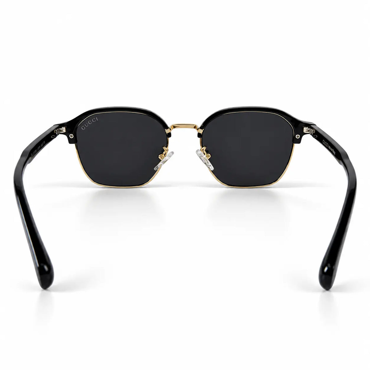 Gucci Black & Gold Browline Sunglasses with Dark Smoke Lenses