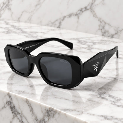 Prada Symbole PR 17WS (SPR17W) Black Geometric Acetate Sunglasses