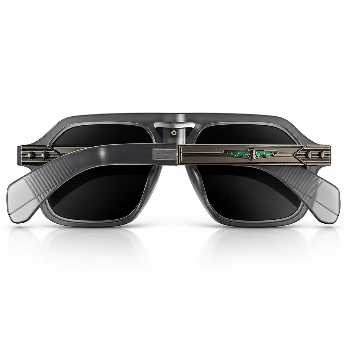 Jacques Marie Mage Smoky Gray Geometric Aviator Sunglasses