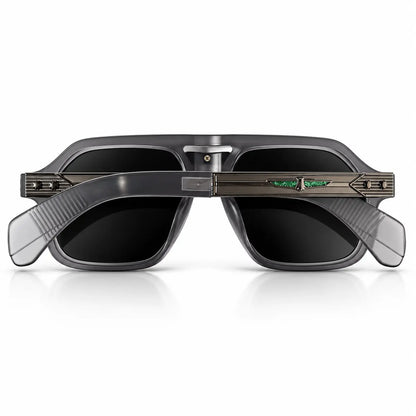 Jacques Marie Mage Smoky Gray Geometric Aviator Sunglasses