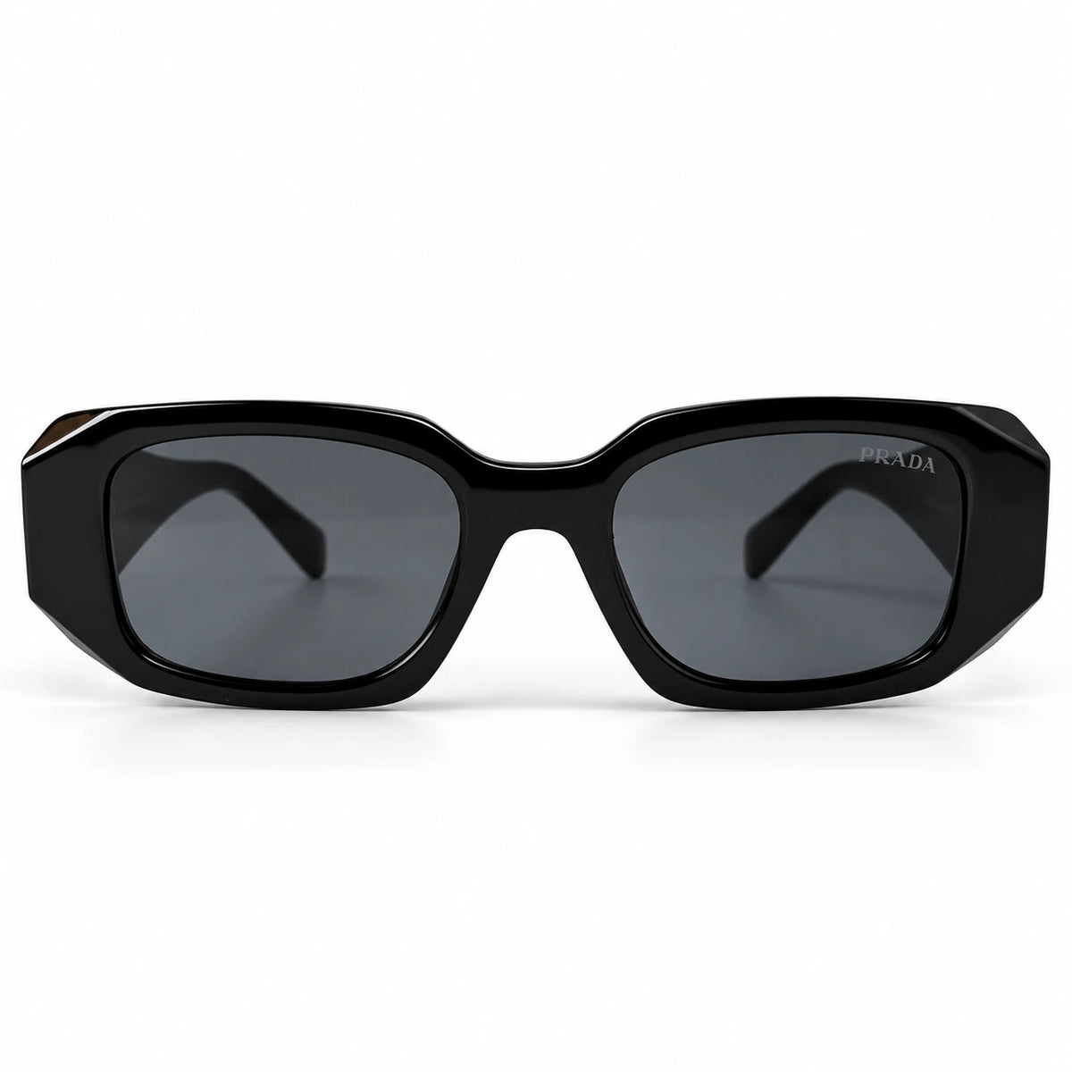 Prada Symbole PR 17WS (SPR17W) Black Geometric Acetate Sunglasses