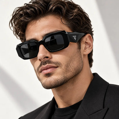 Prada Symbole PR 17WS (SPR17W) Black Geometric Acetate Sunglasses