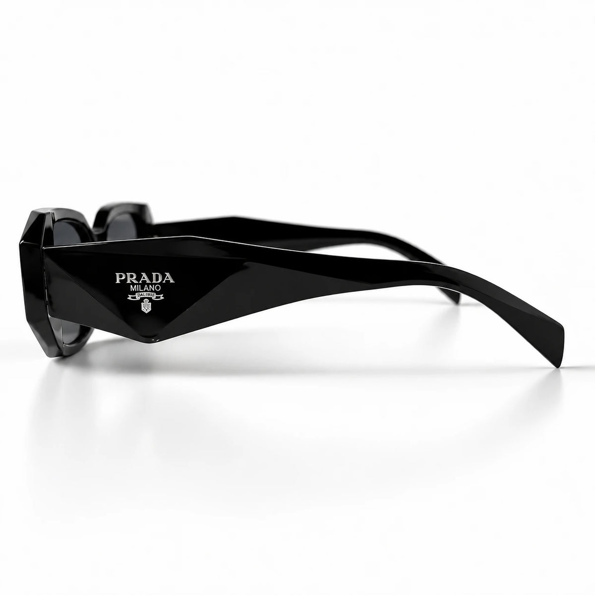Prada Symbole PR 17WS (SPR17W) Black Geometric Acetate Sunglasses