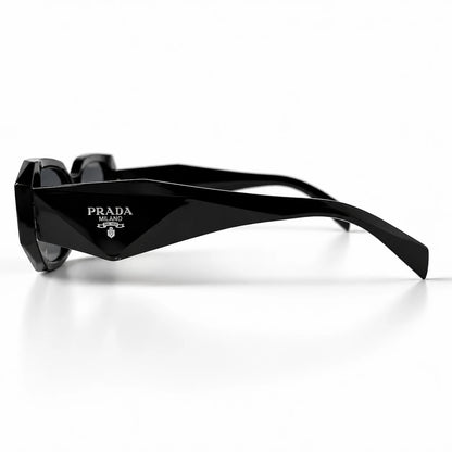 Prada Symbole PR 17WS (SPR17W) Black Geometric Acetate Sunglasses
