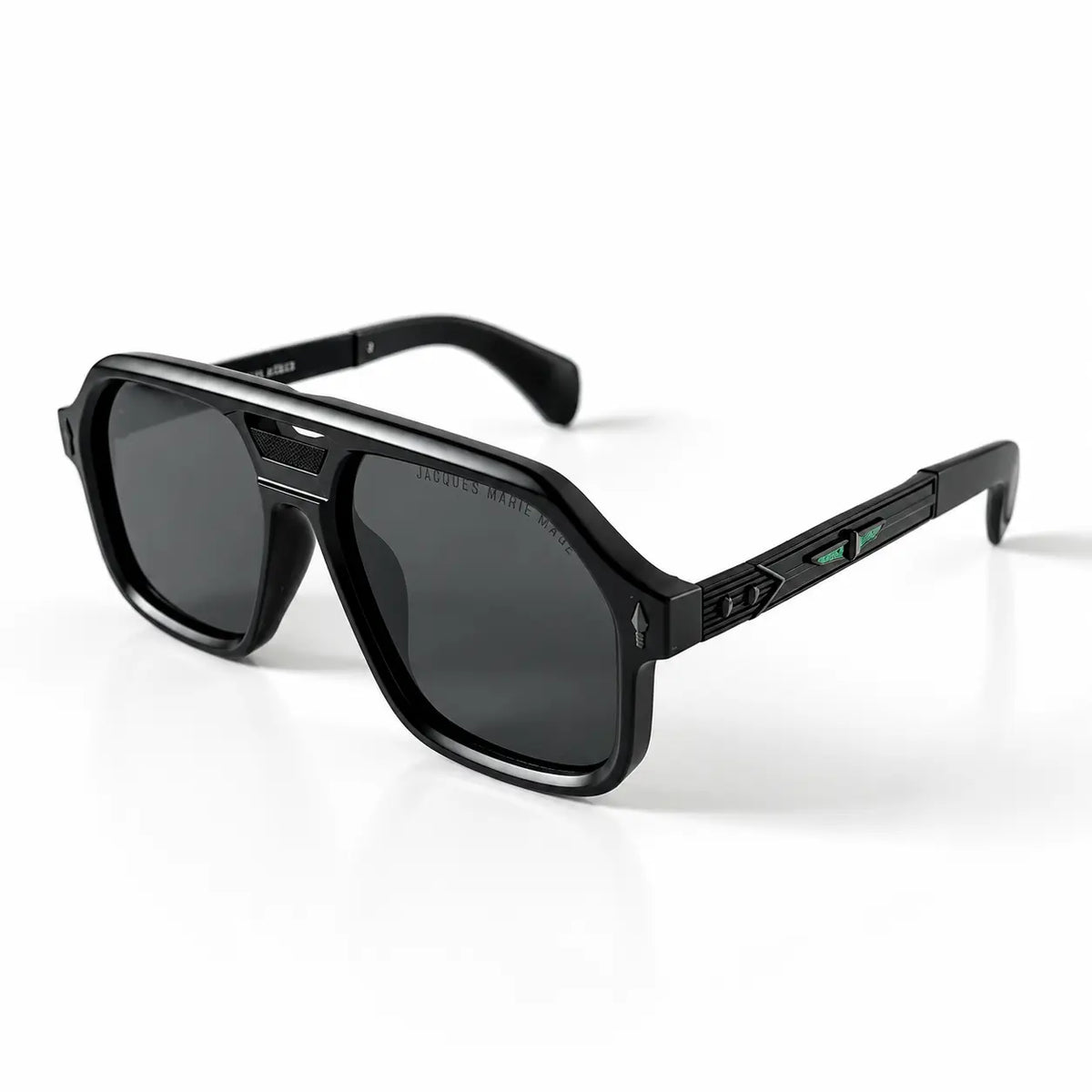Black Square Aviator Sunglasses J0080 with Dark Grey Lenses