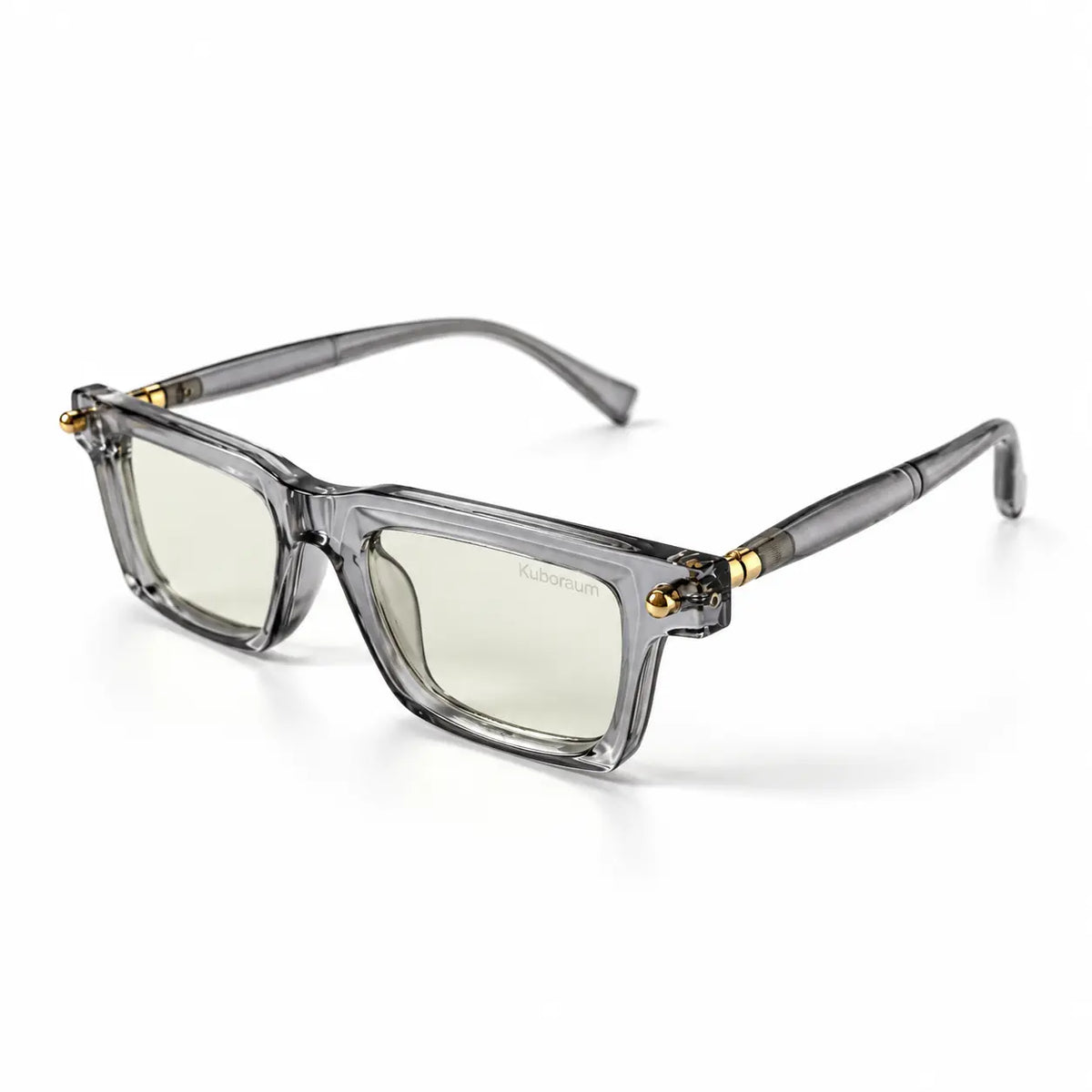 Kuboraum Transparent Grey Photochromic Glasses – UV Light-Adaptive Lenses