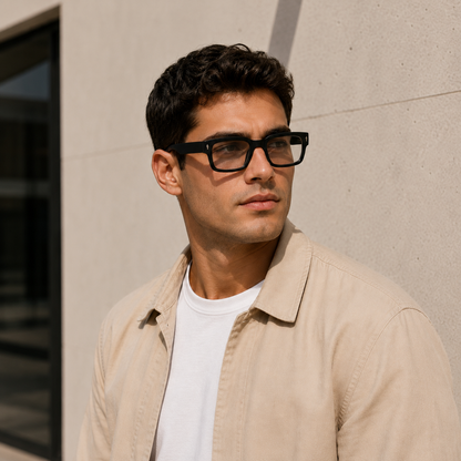 Urban Ziyaar Noir Square Optical Frame | Premium Unisex Eyewear