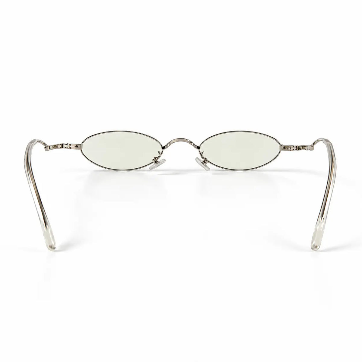 Minimalist Silver Oval Metal Frame Eyeglasses