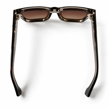 Celine Smoky Brown Square Sunglasses with Gold Bee Emblem