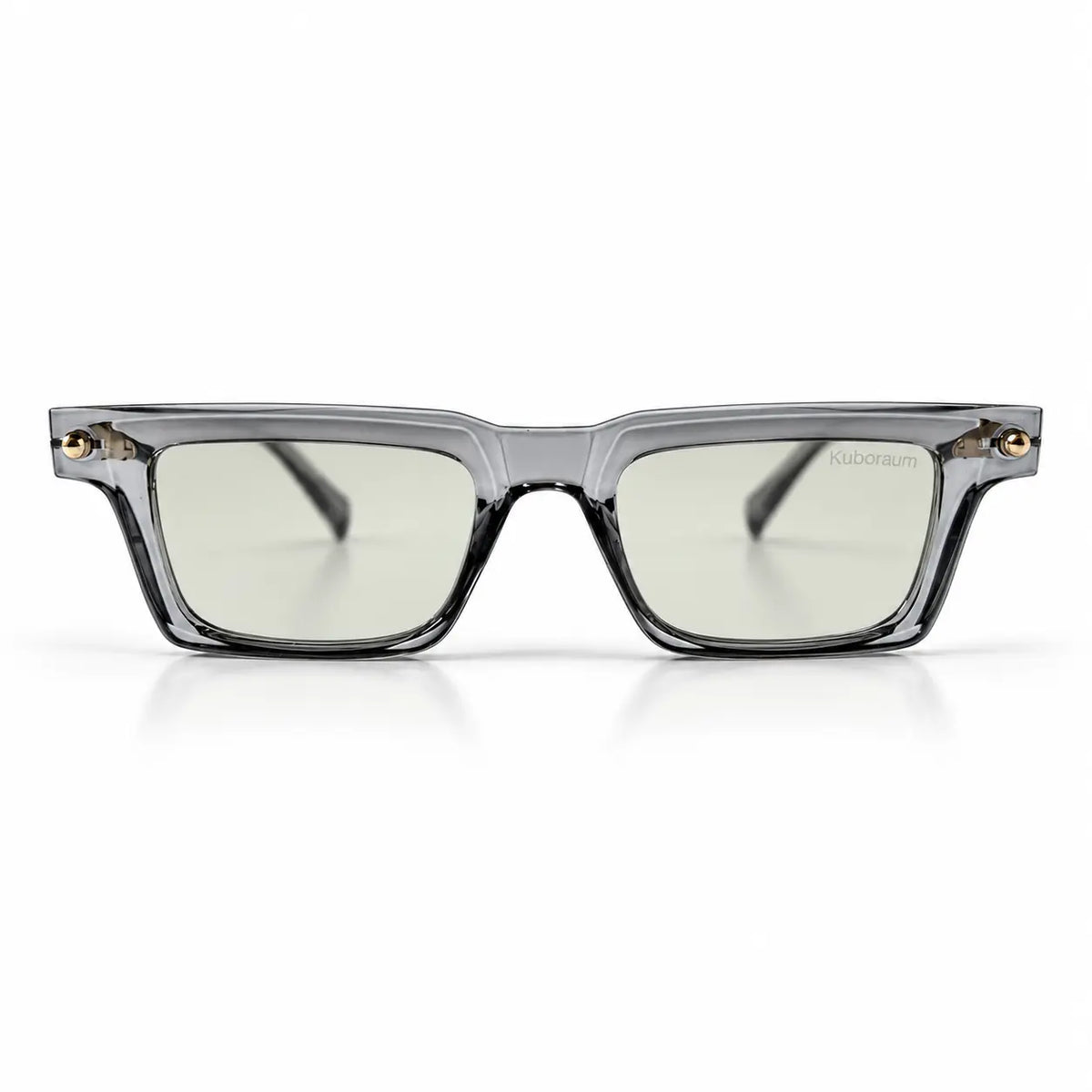 Kuboraum Transparent Grey Photochromic Glasses – UV Light-Adaptive Lenses