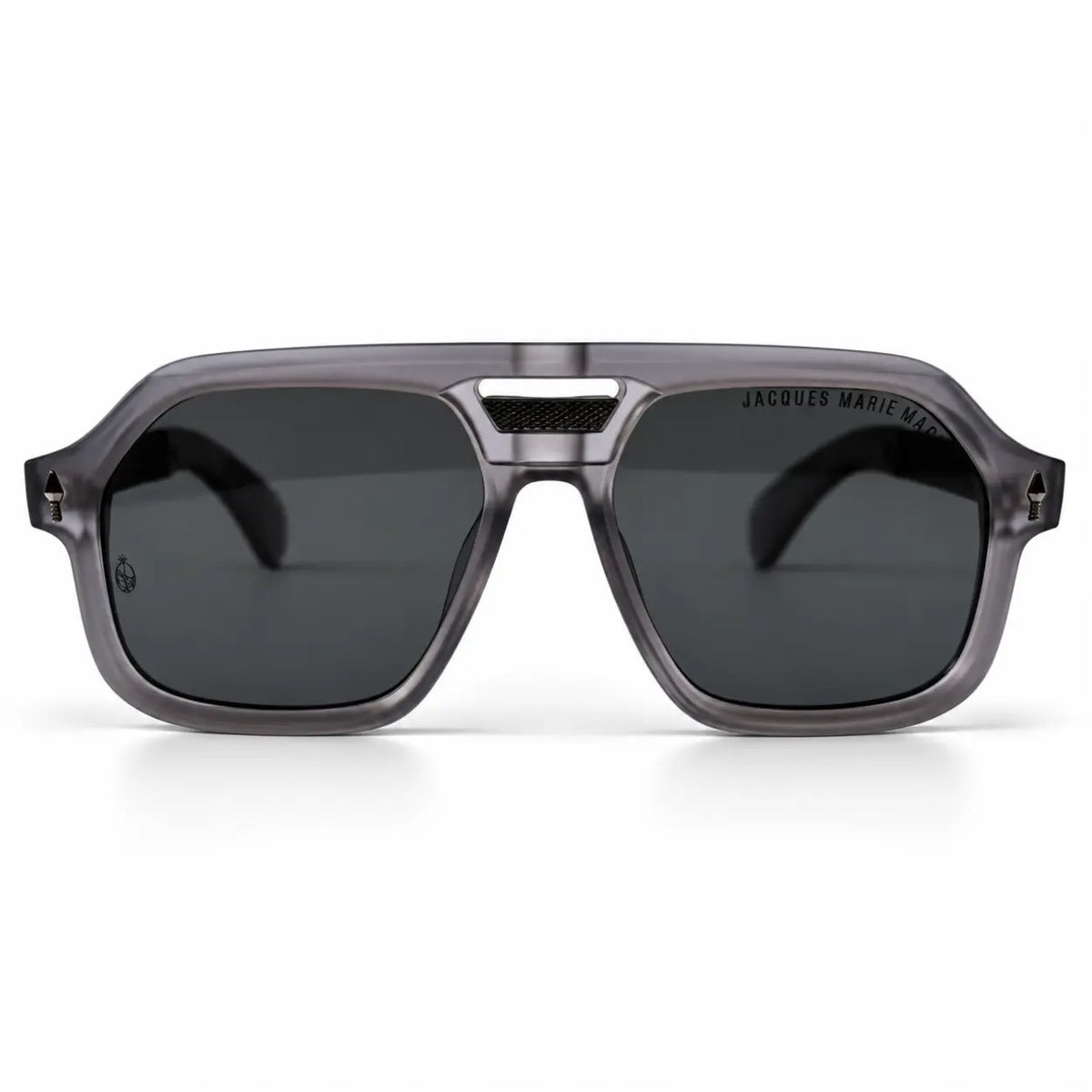 Jacques Marie Mage Smoky Gray Geometric Aviator Sunglasses
