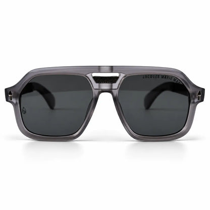 Jacques Marie Mage Smoky Gray Geometric Aviator Sunglasses