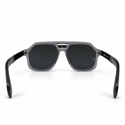 Jacques Marie Mage Smoky Gray Geometric Aviator Sunglasses