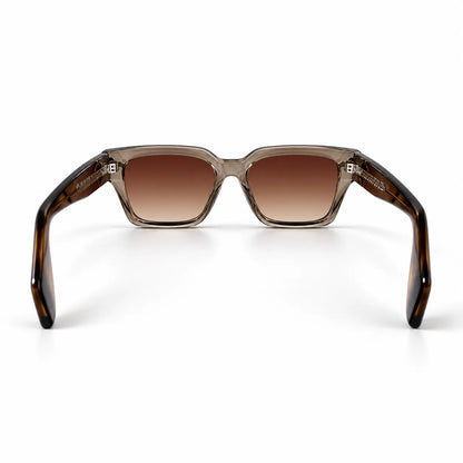 Celine Smoky Brown Square Sunglasses with Gold Bee Emblem