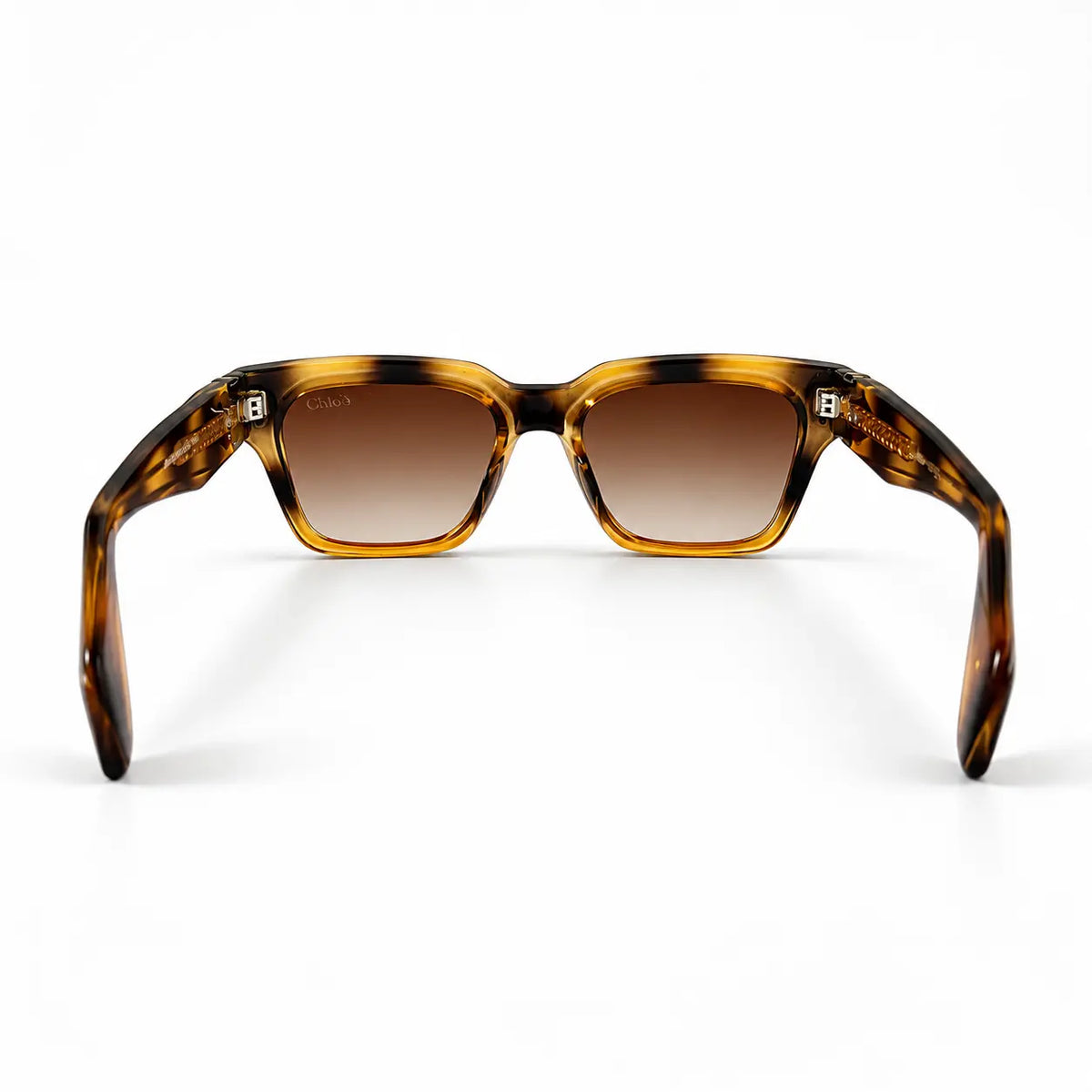 Cartier Amber Tortoiseshell Square Sunglasses with Brown Gradient Lenses