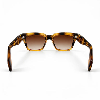 Cartier Amber Tortoiseshell Square Sunglasses with Brown Gradient Lenses