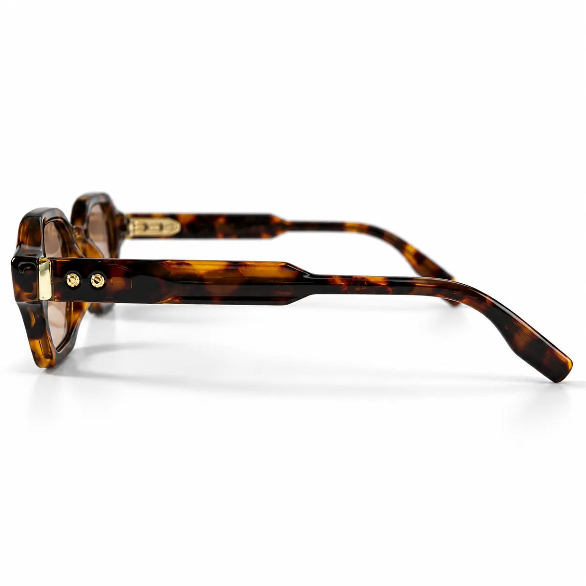 John Dalia Tortoiseshell Geometric Sunglasses with Brown Lenses