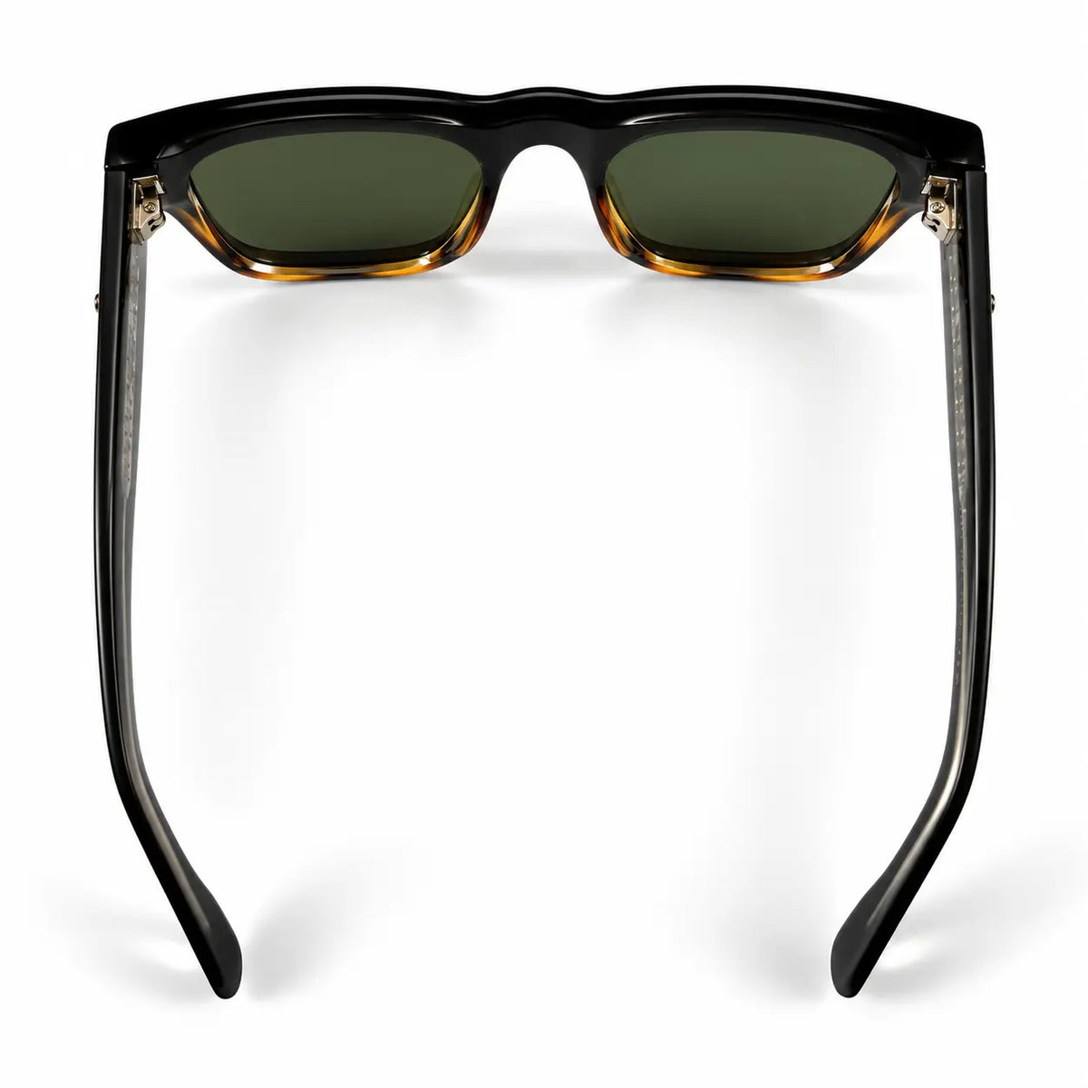 Prada Black & Havana Tortoiseshell Rectangular Sunglasses with Green Lenses