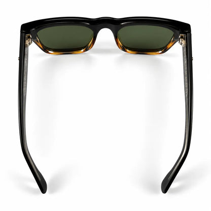 Prada Black & Havana Tortoiseshell Rectangular Sunglasses with Green Lenses