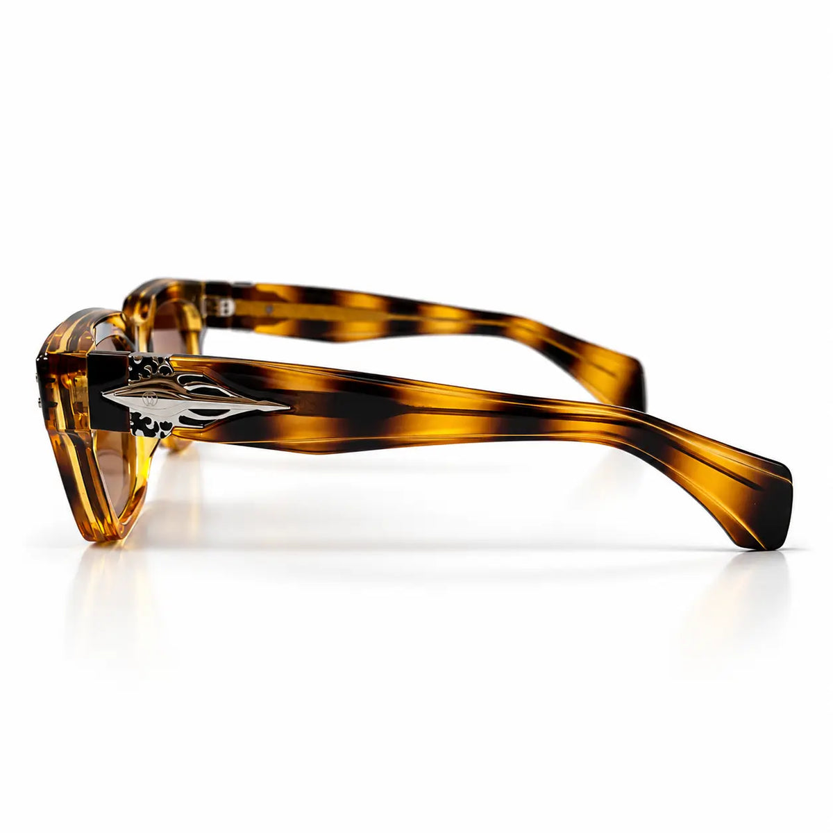 Cartier Amber Tortoiseshell Square Sunglasses with Brown Gradient Lenses