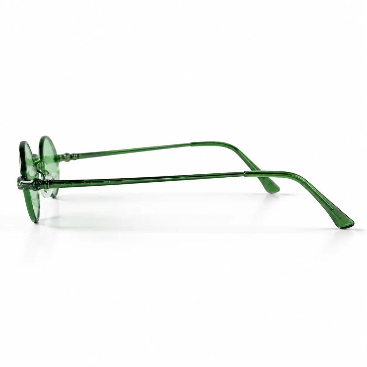 Retro Green Oval Sunglasses with Light Green Tinted Lenses