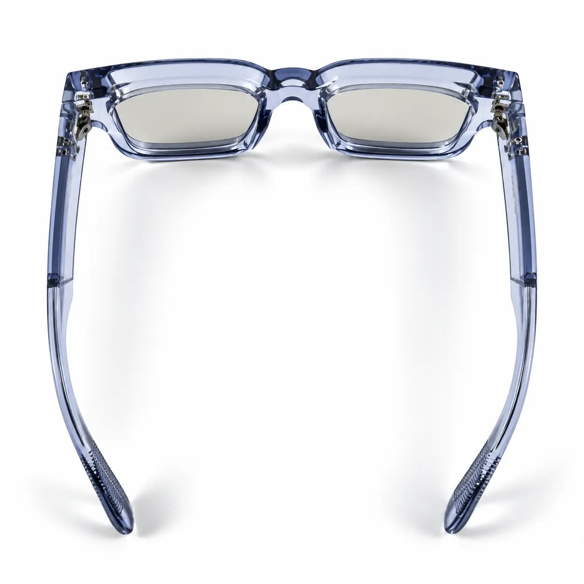 MOSCOT Ice Blue Photochromic Square Glasses – Clear to Dark Lenses