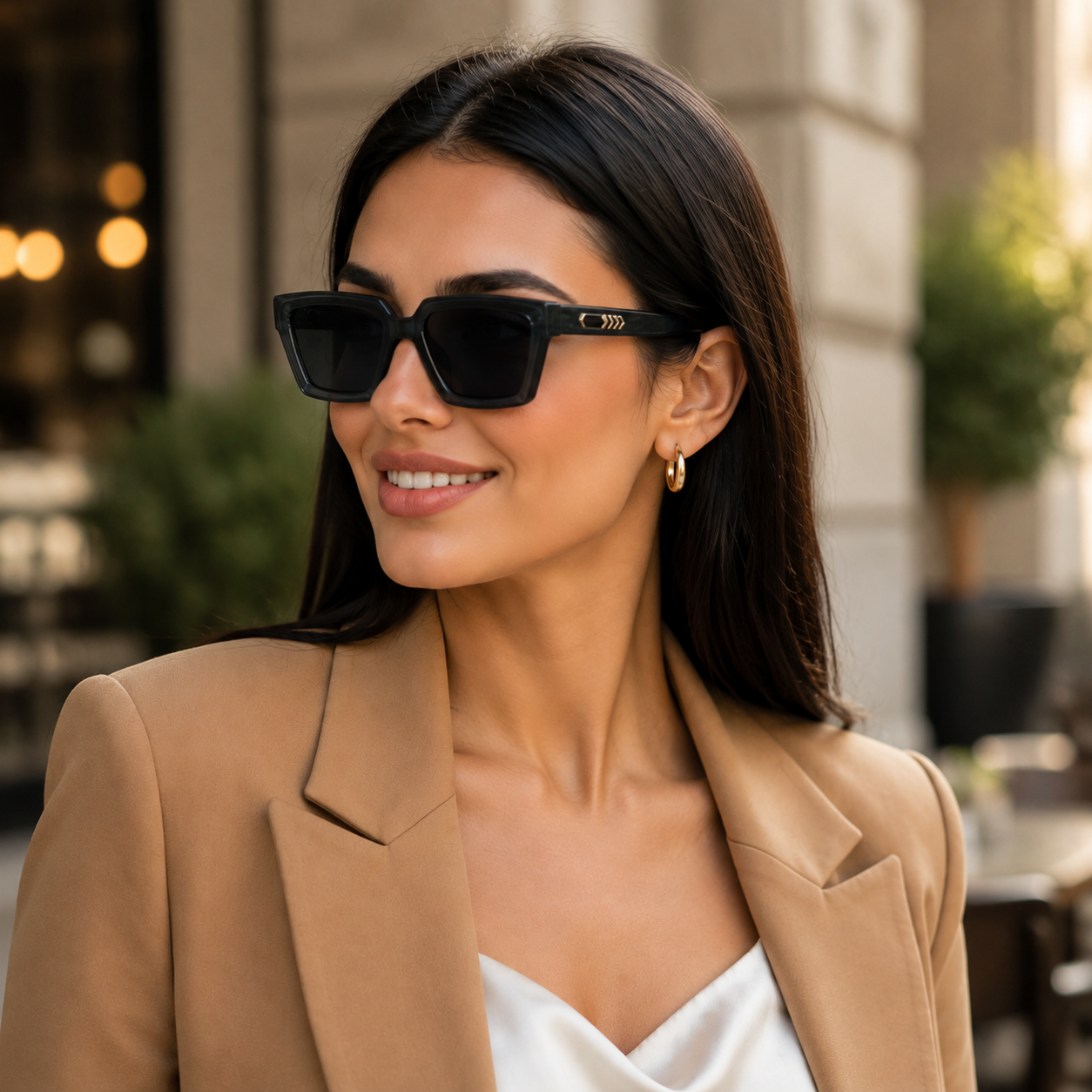 Urban Ziyaar Nivaro Premium Black Square Sunglasses